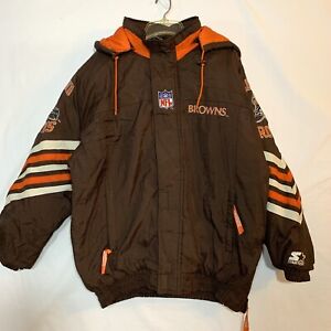 Vintage NFL Pro Line Starter Jacket Cleveland Browns Insulated Coat Mens Large