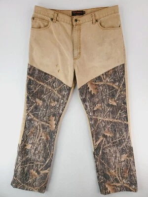 True Timber Pants Men 36x32 Tan Camo Brush Briar Hunting Work Canvas Regular Fit - Image 1 of 4