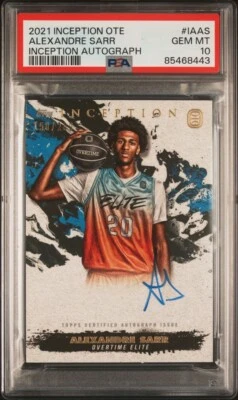 2021 Topps Inception OTE Alexandre Sarr Autograph /200 PSA 10 Gem Mint POP 4! RC - Image 1 of 2