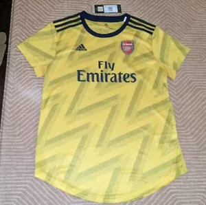 NEW Genuine Arsenal Women's M 12-14 2019/20 AWAY SHIRT JERSEY Yellow Blue 19/20 - Picture 1 of 6