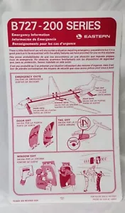 Vintage 1970's Eastern Airlines Boeing 727-200 Safety Card 4/75 Pastic Red - Picture 1 of 4