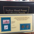 7 panneaux de collection Indian Head Penny chaque panneau a 2 pennies et 2 timbres
