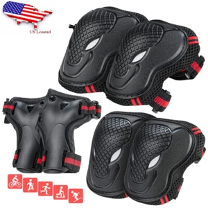 USA Adult Wrist Elbow Knee Pads Skateboard Skate Bike Protective Gear Guard Set - Picture 1 of 14