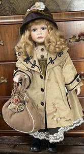 Vintage Porcelain Doll Delton Products Fine Collectable Display Girl With Outfit - Picture 1 of 12