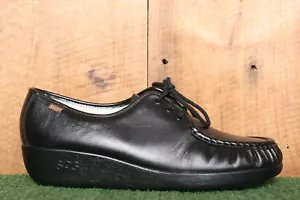 SAS "Bounce" schwarze bequeme Leder-Oxfords mit Mokassinnaht Keilabsatz Größe 12M - Bild 1 von 9