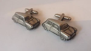 Mini gemelos finos de peltre inglés 3D coche clásico - Imagen 1 de 1