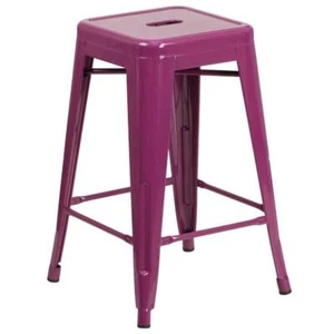 Flash Furniture 24" Metal Backless Counter Stool in Purple - Picture 1 of 8