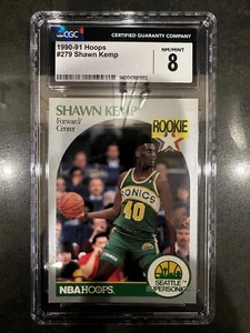 1990-91 NBA Hoops - Shawn Kemp #279 (RC) CGC Graded 8 in great condition  - Picture 1 of 2