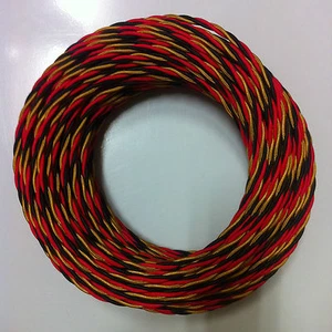 Textilkabel geflochten 3-adrig 3x0,75 Schwarz Rot Gold Deutschlandfarben 100m - Bild 1 von 2