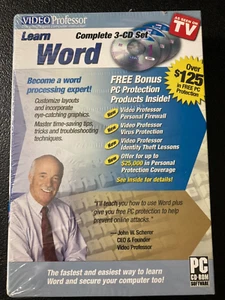 VIDEO PROFESSOR LEARN WORD COMPLETE 3-CD SET VINTAGE NEW FACTORY SEALED  - Picture 1 of 2