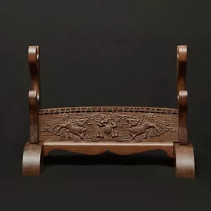 Wenge Katana Samurai Soporte Espada Soporte Soporte Soporte Conjunto Estante Kyrin Tallado - Imagen 1 de 6