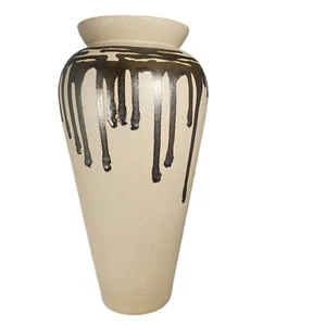 Jarrón vintage Royal Haeger diseño de goteo beige/marrón silueta de ánfora 15" regalo - Imagen 1 de 6