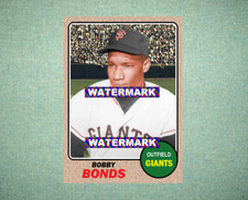 Bobby Bonds San Francisco Giants 1968 Style Custom Baseball Art Card
