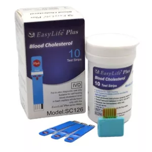 10 EASY LIFE PLUS BLOOD CHOLESTEROL METER/MONITOR TESTING STRIPS UK Seller - Picture 1 of 6