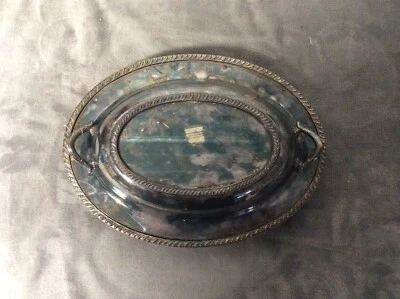 VINTAGE SILVERPLATE WM. ROGERS 3612 AVON OVAL COVERED 12” VEGETABLE BOWL DISH - Image 1 of 4