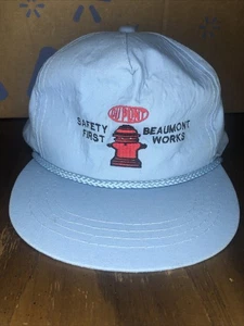 Vintage DuPont Safety First Hat Blue SnapBack Beaumont Tx - Picture 1 of 7