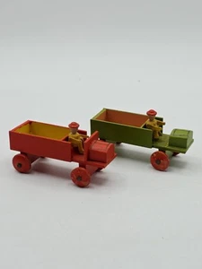 Vintage Wooden  Delivery Trucks Made In Germany 2.5" Long Lot Of 2 - Picture 1 of 7