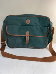 Polo Ralph Lauren Green Canvas Tote Bag Laptop Crossbody Messenger Travel NEW - Picture 1 of 10