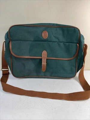 Polo Ralph Lauren Green Canvas Tote Bag Laptop Crossbody Messenger Travel NEW - Image 1 of 4