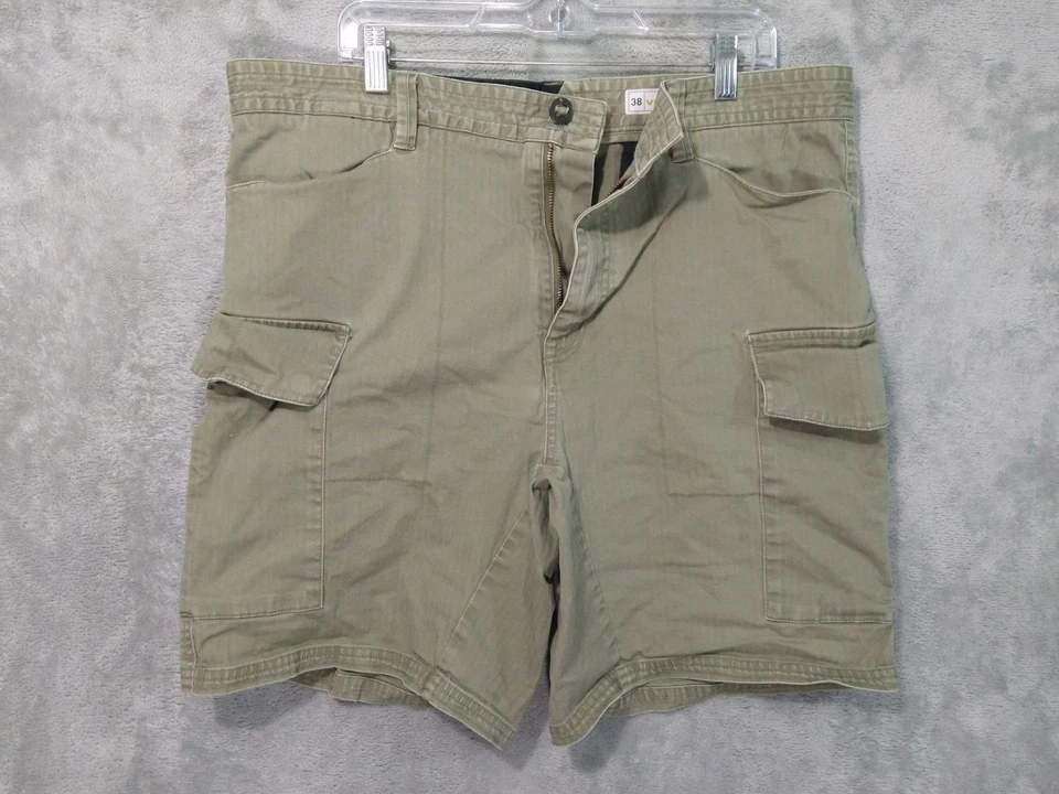 Volcom Shorts Mens 38 x 8 Green Cargo Chino Mid Rise Flat Front Skater - Image 1 of 4