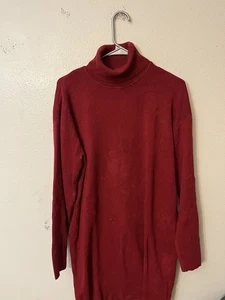 MICHAEL MICHAEL KORS Rollkragen Pullover Kleid Größe L Rot - Bild 1 von 5