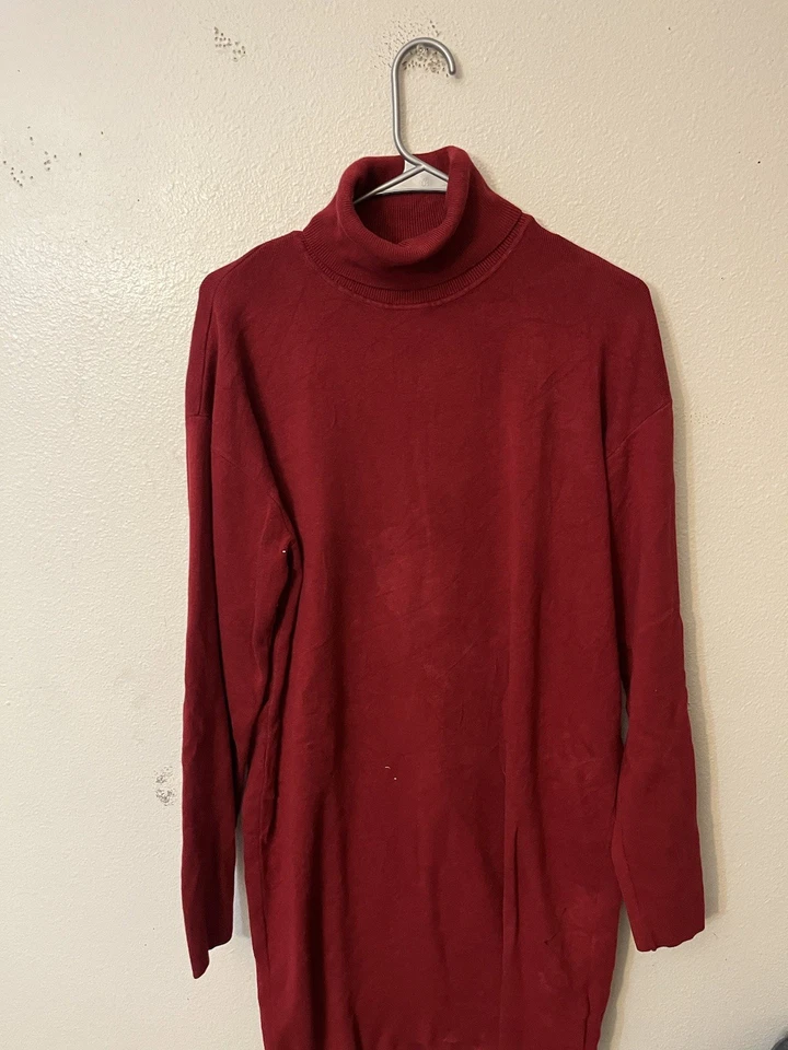 MICHAEL Michael Kors Turtleneck Sweater Dress Size Large Red - Image 1 of 4