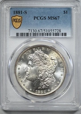 1881-S Morgan Dollar $1 PCGS MS67 - Image 1 of 4