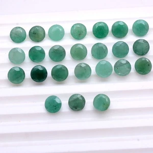 Set 24 Stck. Natürlicher Kolumbianischer Smaragd 6 mm Rundschliff Unbeheizt Lose Edelsteine Posten - Bild 1 von 7