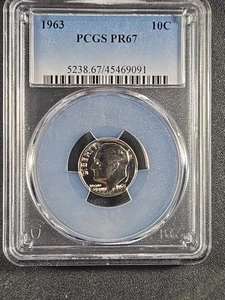 1963 U.S. Roosevelt Dime - Proof 67 - PR67 (PCGS) stk#9091 - Picture 1 of 9