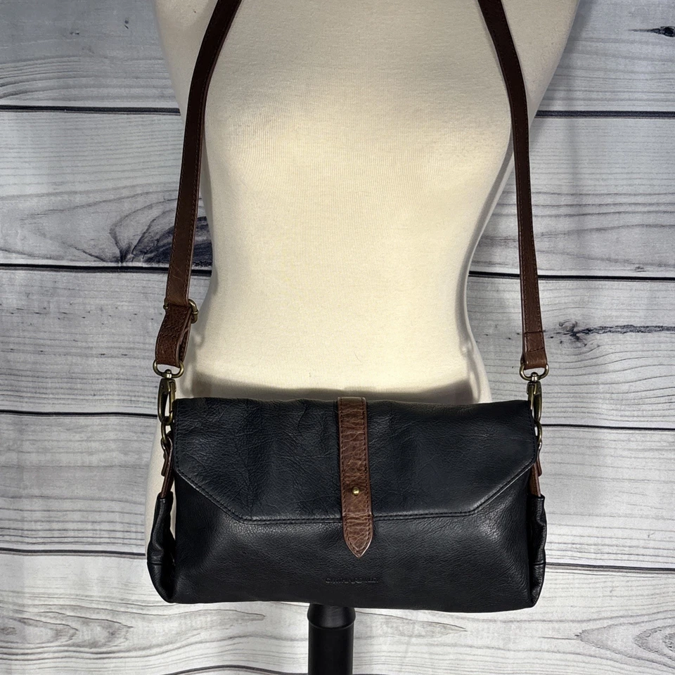 Vintage VTG 80’s 90’s Y2K Style Crossbody Leather Purse Shoulder Bag Brass Clasp - Image 1 of 4