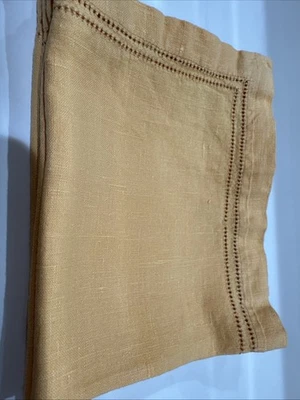 Williams Sonoma Set Of Four Yellow 100%  Linen Rectangular Napkins - Image 1 of 4