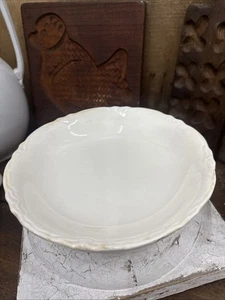 Vintage Ironstone Bowl Scalloped Edge Pattern White 8” - Picture 1 of 12
