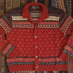 Polo Ralph Lauren Sweater Mens XXL 2XL Fair Isle Buffalo Nickel Button Cardigan - Picture 1 of 13