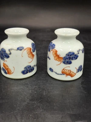 Lot Of 2 Gorgeous Chinese Antique Porcelain Brush Pot With Qing Dynasty Tongzhi - Image 1 of 4