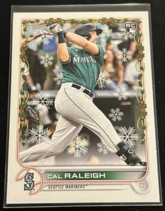2022 Topps Holiday - Flagship - Cal Raleigh #HW175 Rookie RC Seattle Mariners 🔥 - Picture 1 of 6