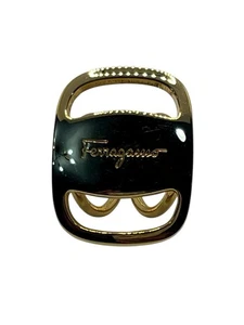 Salvatore Ferragamo Scarf Ring clip logo Gold tone Italy - Picture 1 of 14