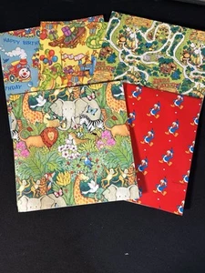 VTG Kid’s Wrapping Paper 5 Pieces 29”x20”, 1 Piece 20”x20” - Picture 1 of 7