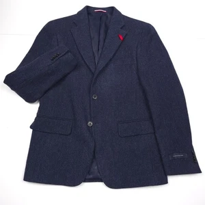 $375 Tommy Hilfiger Conrad Blue Herringbone Sport Coat Blazer Jacket Mens 40R - Picture 1 of 12