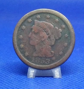 1853 Flechthaar großer Cent - Bild 1 von 2