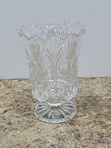 Fifth Avenue Portico 7.5in Crystal Hurricane Candle Vase - Picture 1 of 6