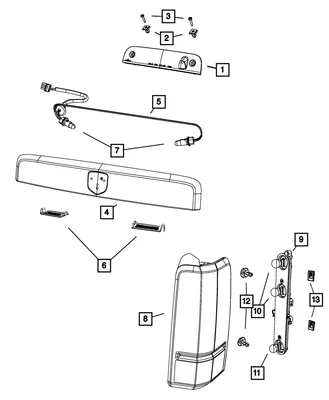 Lámpara Chmsl Mopar Left-Gate Original 57010053AB Foto 1 de 4