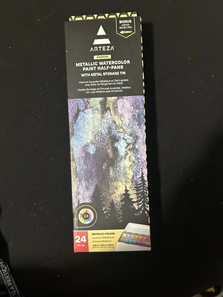 Conjunto de meia panela de tinta aquarela ARTEZA com lata de armazenamento 12 peças. FRETE GRÁTIS ⭐️ - Imagem 1 de 1