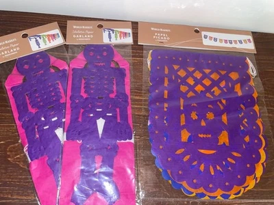 NUEVO Juego de 5 Guirnaldas de Papel Día de Muertos Día de los Muertos, Mercado Mundial Foto 1 de 4