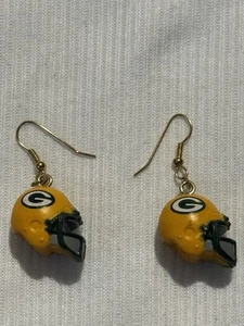 NFL Green Bay Packers Casco Novedad Pendientes Tomo Dorado Alambres Sin Níquel - Imagen 1 de 4