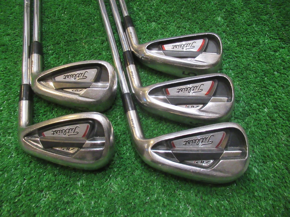 TITLEIST AP1 714 IRON SET 5-PW GOLF CLUBS STIFF STEEL NO 9 IRON USED - Image 1 of 4