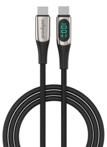 PRODIGEE ENERGEE DIGITAL CABLE WITH DISPLAY USB-C TO USB-C 100W 1.8M BLACK - Picture 1 of 5