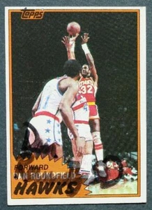 Atlanta Hawks Star Dan Roundfield handsigniert 1981-82 Topps Basketballkarte------ - Bild 1 von 1