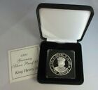 1991 £2 King Henry Ii Guernsey Silver Proof Two Pound Crown Coin Box & Coa