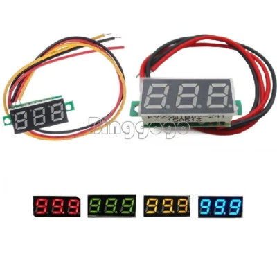 MARKENLOS 0.28" DC 0-100V / 2.5-30V 2/3-Wire Voltmeter LED Display Voltage Panel Meter