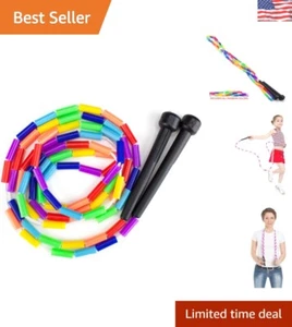 Heavy-Duty 7' Beaded Jump Rope with Comfortable Grip - Perfect for Kids & Adults - Picture 1 of 8